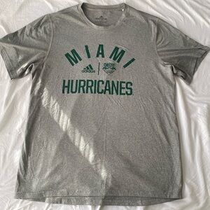 Team Issued large Miami hurricanes adidas tee